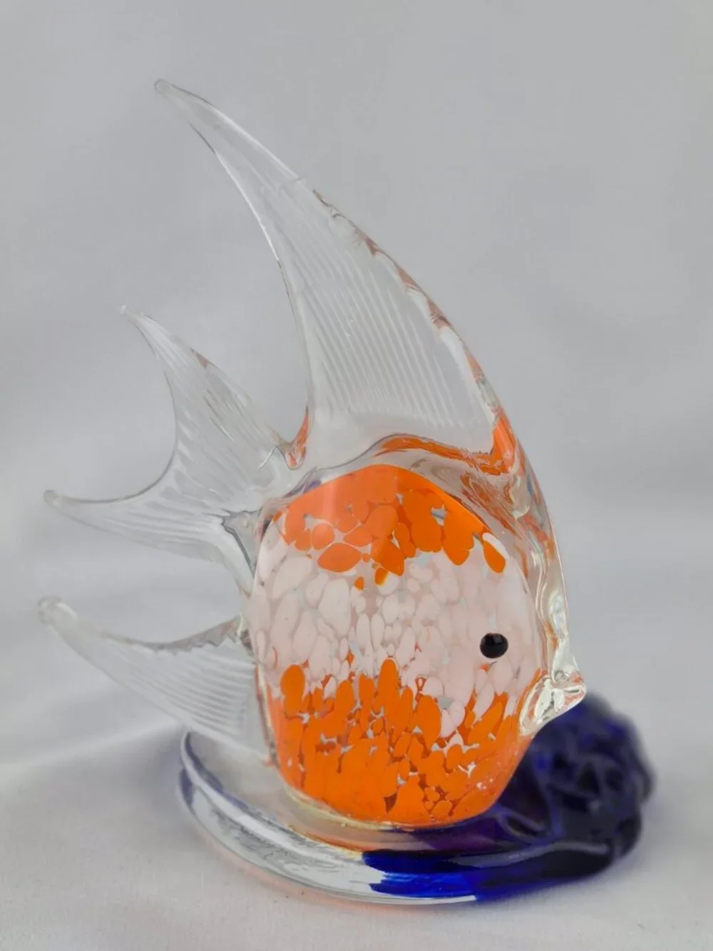 PartyLite Art Glass Tropical Angel Fish Tealight Candle Holder
